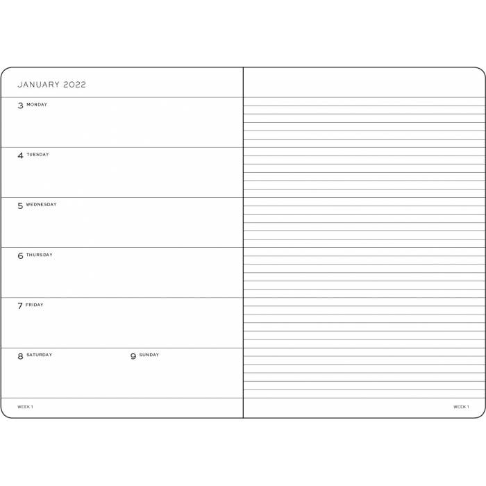 B6 softcover  weekly planner & notebook port red