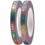 Washi tape RICO slim date pastel set/2 0.5cmx10m