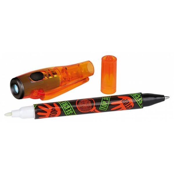 MOSES 2 in 1 top secret pen στυλό με αόρατη μελάνη και φακό UV