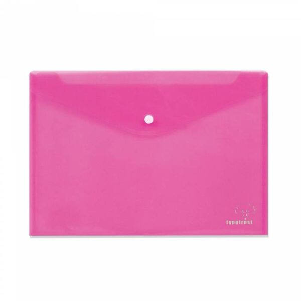 TYPOTRUST πλαστικός φάκελος με κουμπί Α4 ροζ