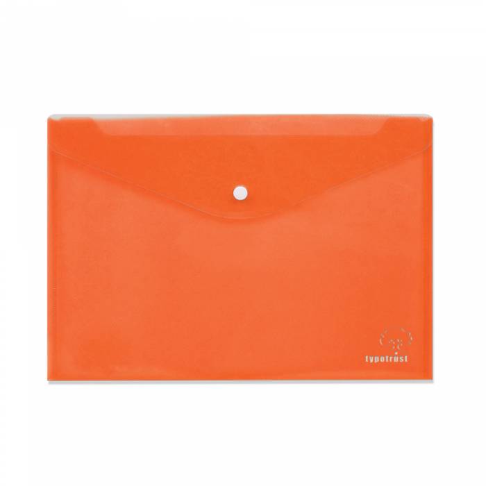 TYPOTRUST πλαστικός φάκελος με κουμπί Α4 πορτοκαλί
