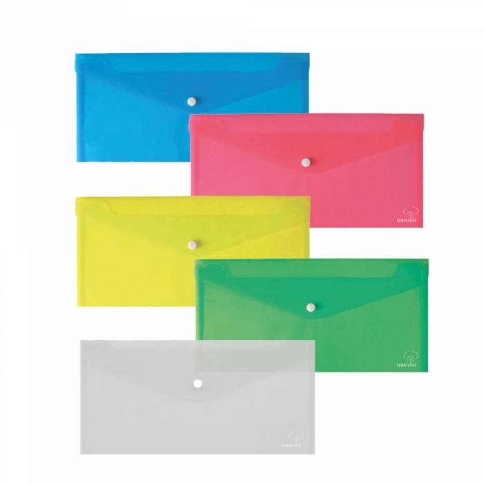 TYPOTRUST φάκελος με κουμπί μακρόστενοι πακέτο  10 τεμαχίων σε 5 χρώματα
