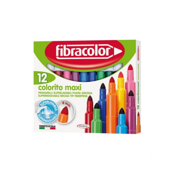 Mαρκαδόροι  ζωγραφικής FIBRACOLOR colorito maxi Π/12
