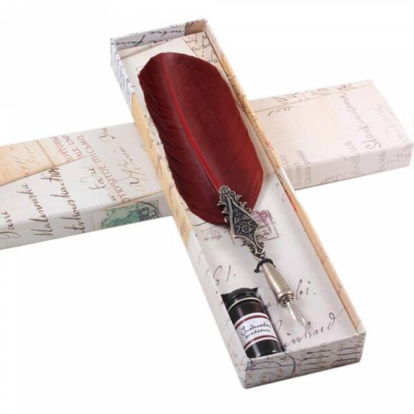 FRANCESCO  RUBINATO σετ κονδυλοφόρου με φτερό Sepia & μελάνη σε κουτί δώρου