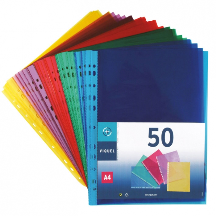 Ζελατίνες περφορέ VIQUEL 5 ασορτί χρώματα σε πακέτο των 50 τεμαχίων