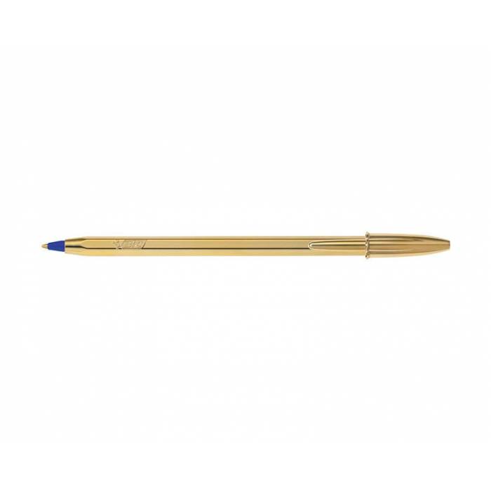 Στυλό διαρκείας BIC CRISTAL shine gold με μπλε μελάνη 1.0mm