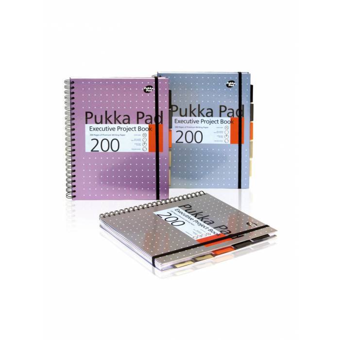 Τετράδιο A4 σπιράλ Pukka Pad executive με λάστιχο 200φ. 80gr